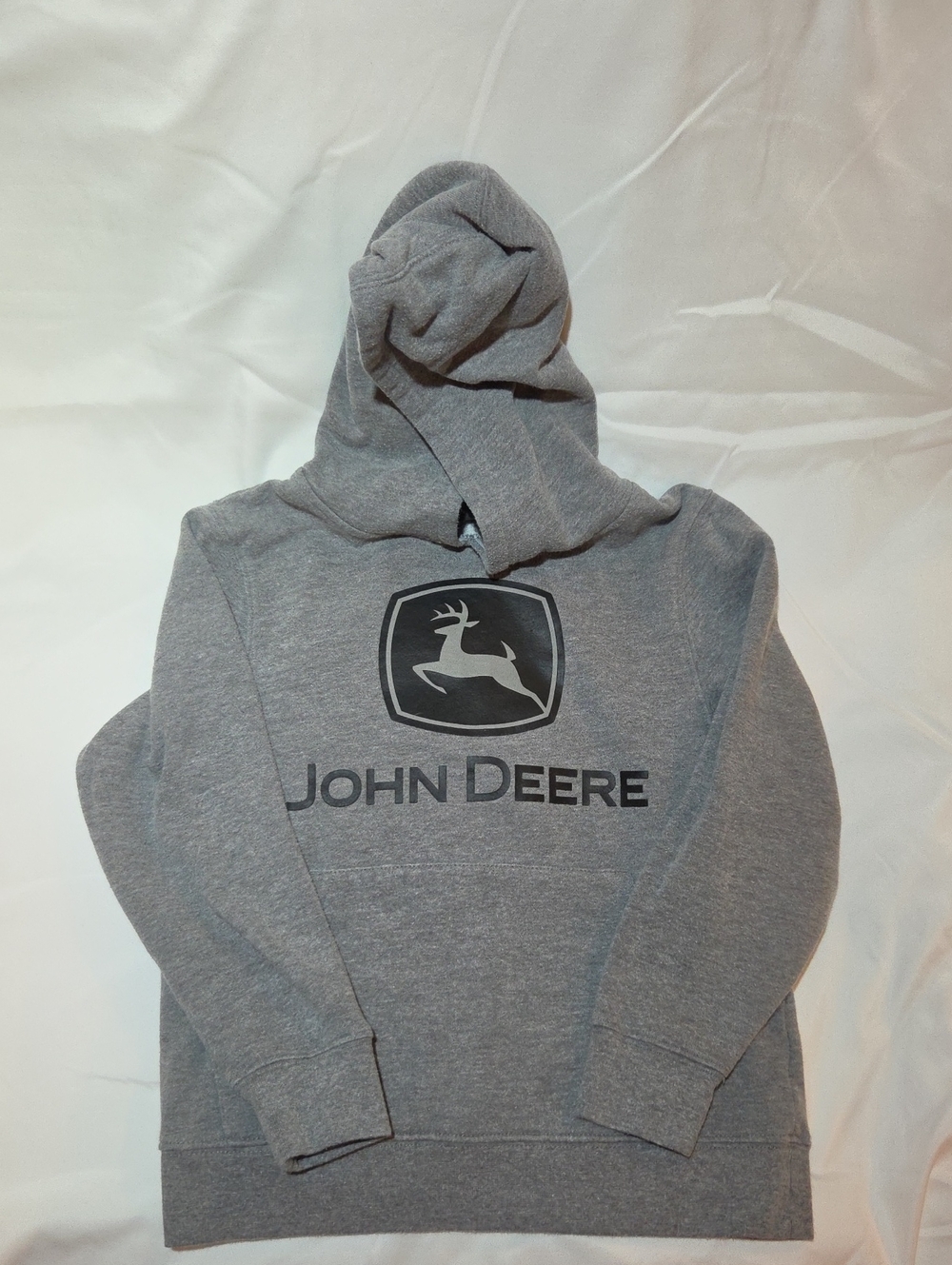 Boys John Deere Gray Pullover Hoodie with Logo